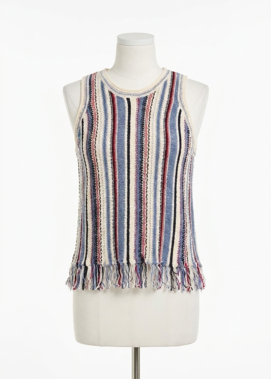 NEW FDJ valeria vertical cami sweater in independance stripe
